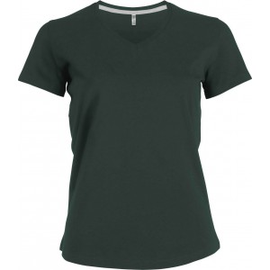 Kariban ni V-nyak pl, Forest Green (T-shirt, pl, 90-100% pamut)