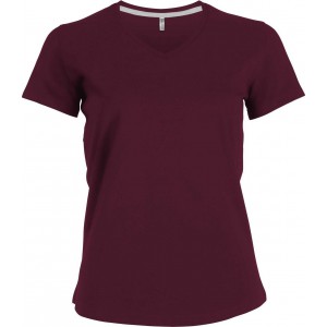 Kariban ni V-nyak pl, Wine (T-shirt, pl, 90-100% pamut)